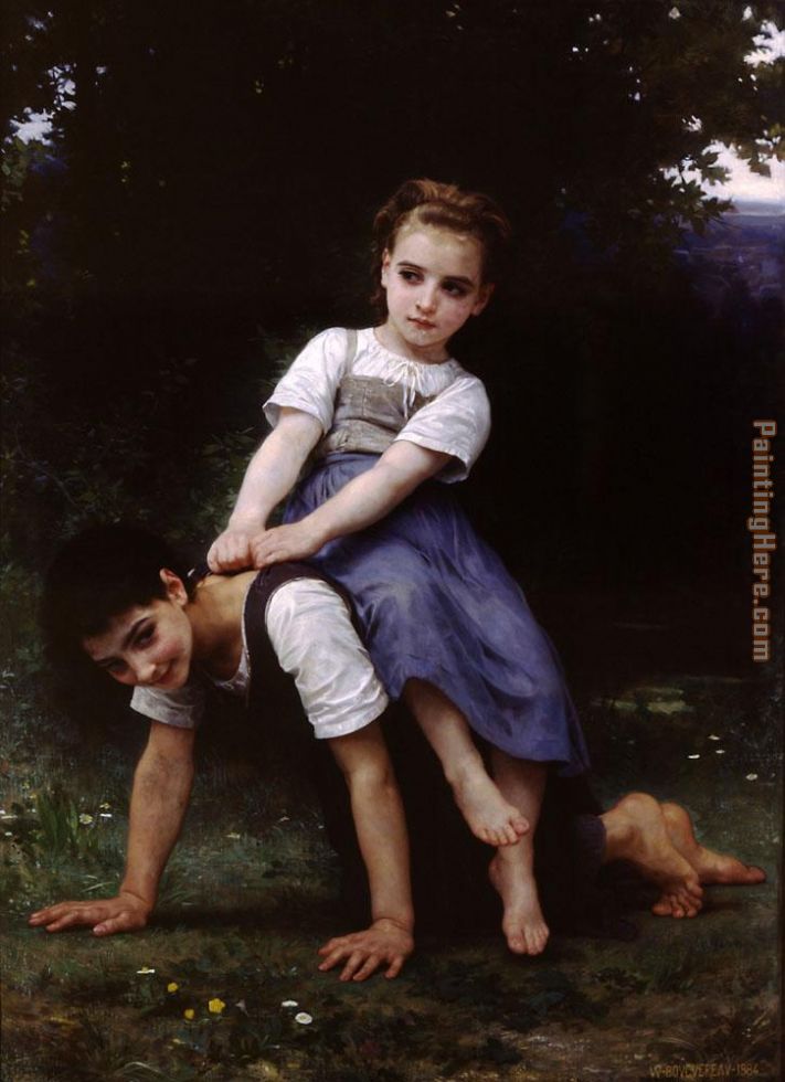 The Horseback Ride painting - William Bouguereau The Horseback Ride art painting